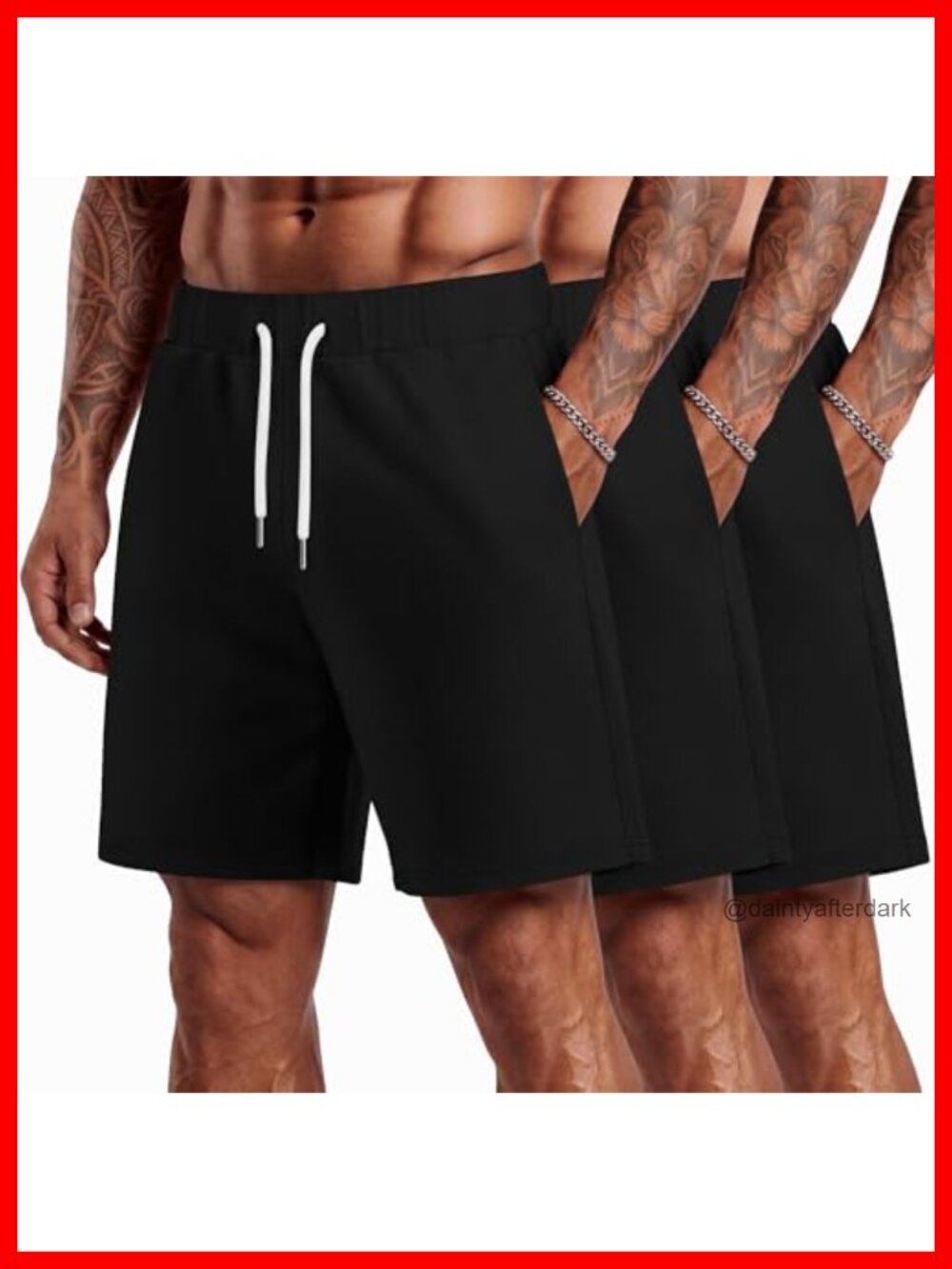 3 Pack Men's Athletic Sweat Shorts Polyester Cotton Blend Drawstring